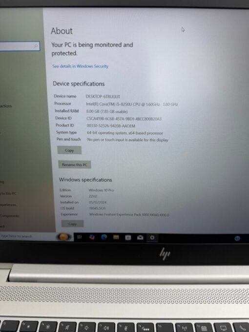 HP Elitebook 850 G5 15.6" i5 8th Gen SSD 256GB RAM 8GB Laptop GRADE A- SKU 11912 - Image 11