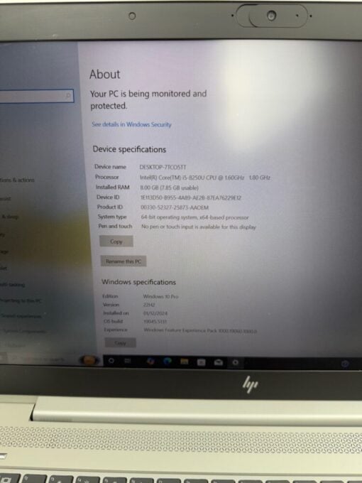 HP Elitebook 850 G5 15.6" i5 8th Gen SSD 256GB RAM 8GB Laptop GRADE A- SKU 11909 - Image 11