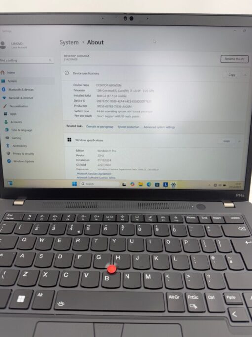 Lenovo ThinkPad 14" P14s Gen 3 i7 12th gen RAM 48GB SSD 1TB Touch SKU11925 - Image 11