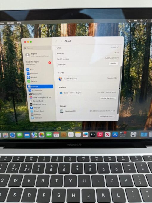 Apple MacBook AIR M1 2020 A2337 13.3" RAM 8GB SSD 256GB 8 CORE CPU 7 CORES GPU LAPTOP 6 BATTERY CYCLESSKU11949 - Image 11
