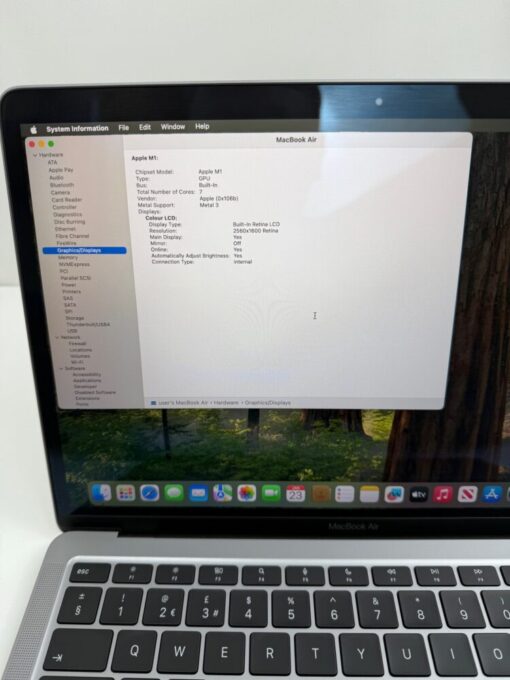 Apple MacBook AIR M1 2020 A2337 13.3" RAM 8GB SSD 256GB 8 CORE CPU 7 CORES GPU LAPTOP 6 BATTERY CYCLESSKU11949 - Image 13