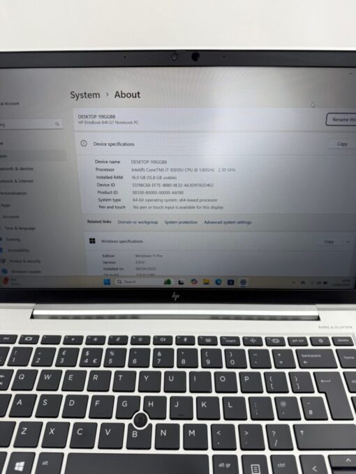 HP Elitebook 840 G7 14" i7 10th Gen SSD 512GB RAM 16GB LAPTOP SKU 12021 - Image 11