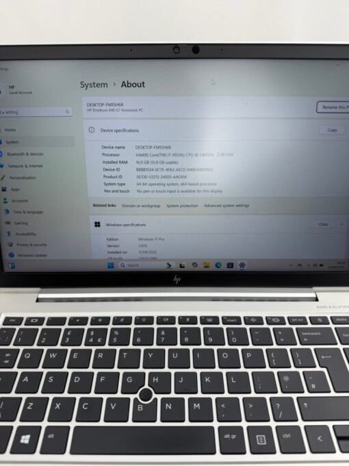 HP Elitebook 840 G7 14" i7 10th Gen SSD 512GB RAM 16GB LAPTOP SKU 12025 - Image 11