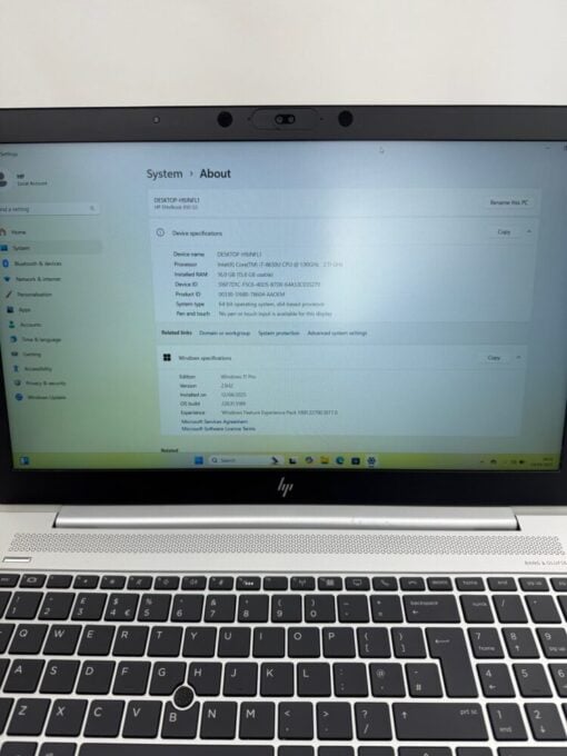 HP Elitebook 850 G5 15.6" i7 8th Gen SSD 512GB RAM 16GB Grade B SKU12024 - Image 10