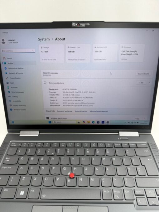Lenovo Thinkpad X1 Yoga 7th gen 14" i7 12th gen RAM 32GB SSD 512GB Touch SKU12033 - Image 10