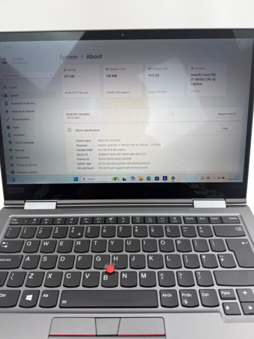 Lenovo ThinkPad X1 Yoga 5th gen 14" i7 10th gen SSD 512GB RAM 16GB Grade A SKU12031 - Image 9