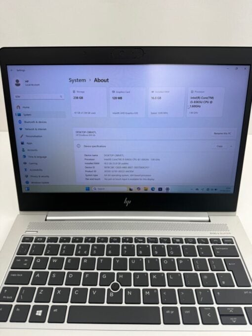 HP Elitebook 830 G6 13" i5 8th gen SSD 256GB RAM 16GB Laptop 12046 - Image 9