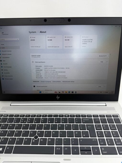 HP Elitebook 850 G6 15.6" i5 8th Gen RAM16GB SSD 256GB Laptop SKU12044 - Image 10