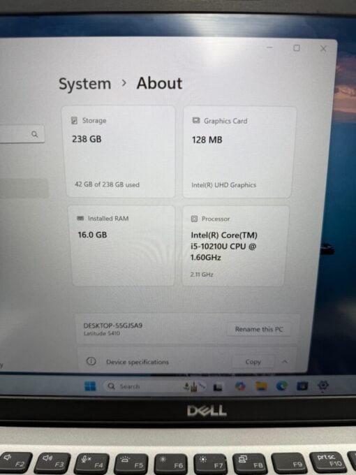 Dell Latitude 5410 14" i5 10th gen SSD 256GB RAM 16GB warranty Grade B- Laptop SKU13000 - Image 12