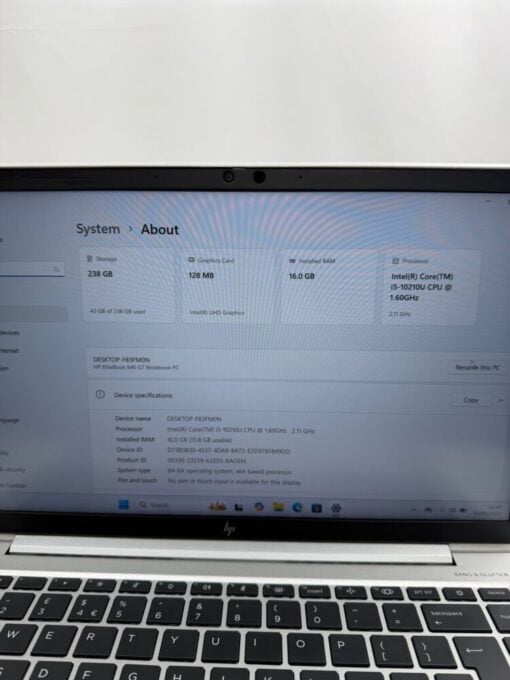 HP Elitebook 840 G7 14" i5 10th Gen SSD 256GB RAM 16GB Laptop SKU12098 - Image 13