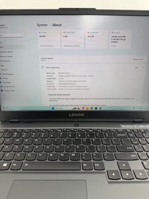 Lenovo Legion 5 15IMH05H I7 10TH RAM32GB SSD1TB RTX2060 GradeA- GAMING LAPTOP NEW BATTERY 13001 - Image 11