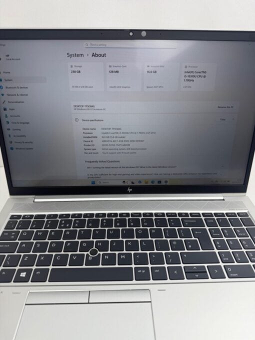HP Elitebook 850 G7 15.6" TOUCH SCREEN i5 10th SSD 256GB RAM 16GB Laptop 13040 - Image 10