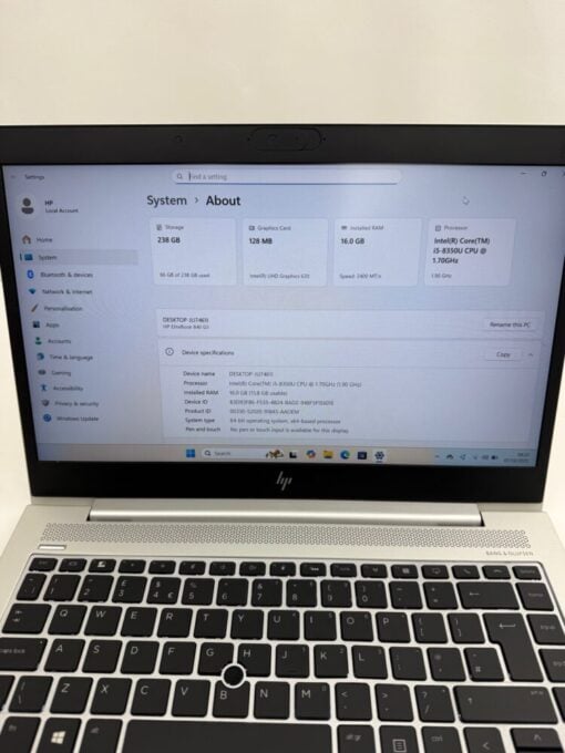 HP Elitebook 840 G5 14" i5 8th gen RAM 16GB SSD 256GB Laptop 13044 - Image 10