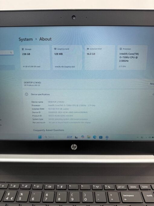 HP ProBook 450 G5 14" i5 8th gen SSD 256GB RAM 16GB Windows 11 Laptop 13049 - Image 10