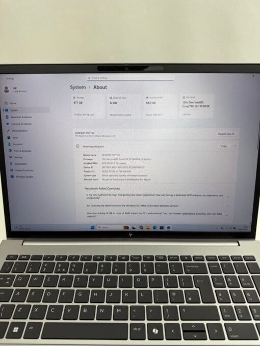 HP Zbook 16 Fury G11 16" i9 SSD 512GB RAM 64GB RTX 3500 ADA Workstation Warranty Laptop SKU13058 - Image 10