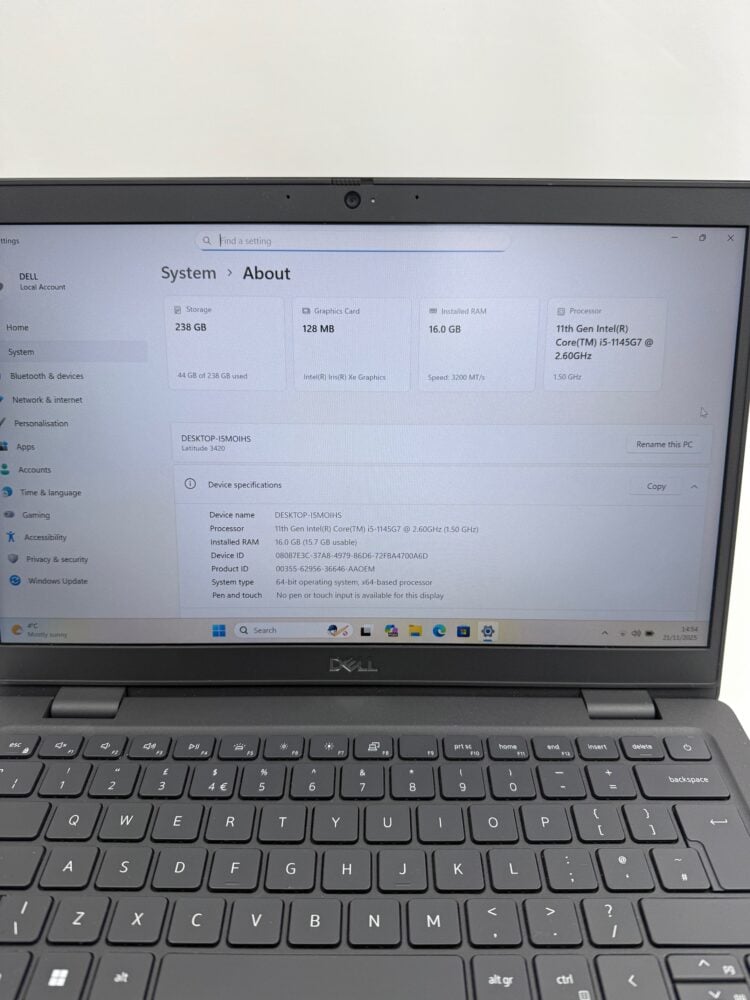 Dell Latitude 3420 14'' i5 11th gen RAM 16GB SSD 256GB Laptop Windows 11 SKU13077 - Image 10